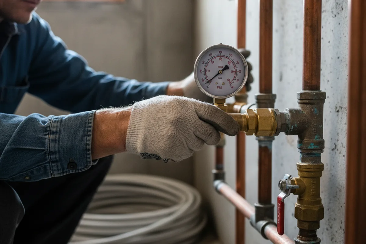 Pressure testing a repaired line during Water Line Repair in Wallisville
